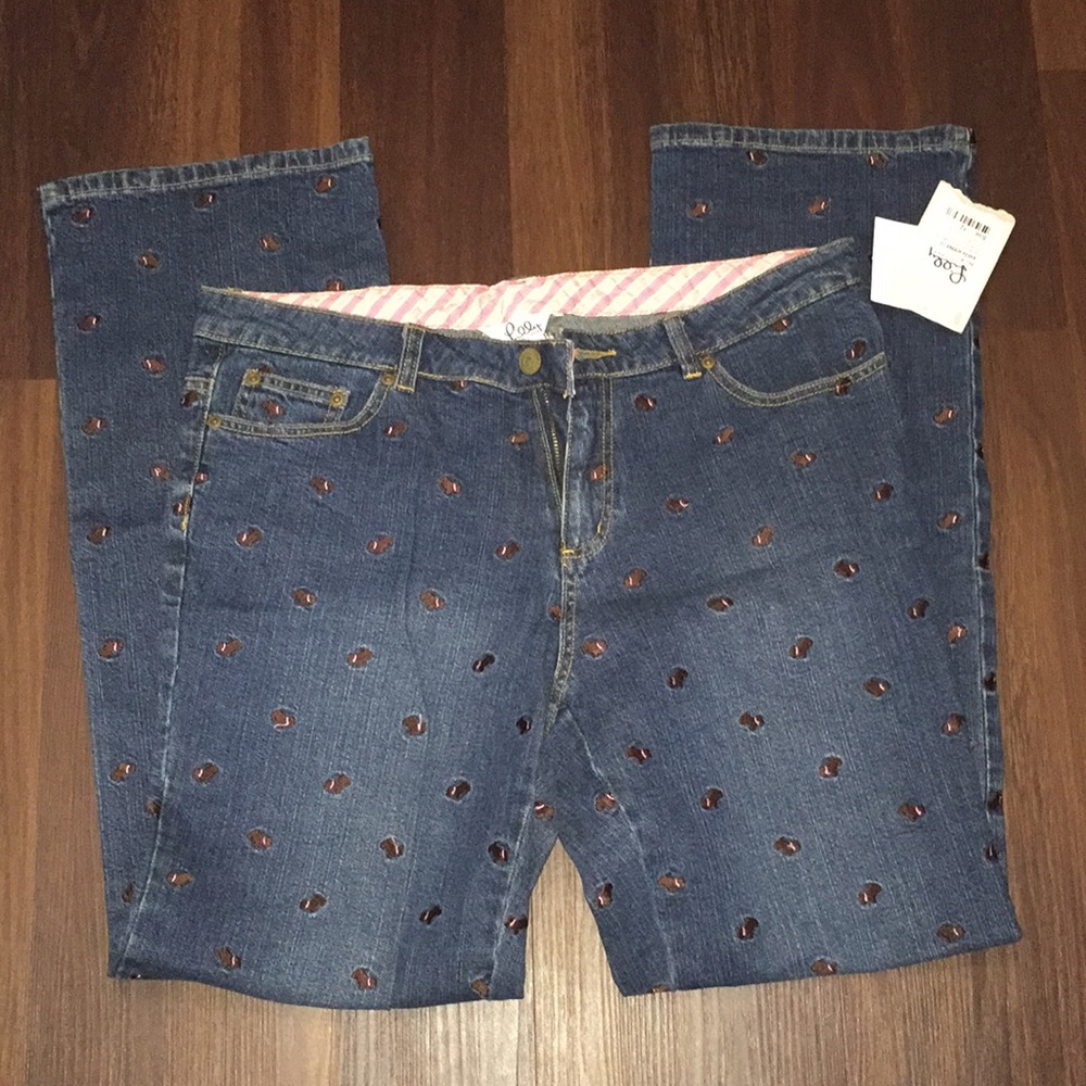 Lilly Pulitzer Embroidered Scotty Dog Jeans Vintage NWT RARE PIECE